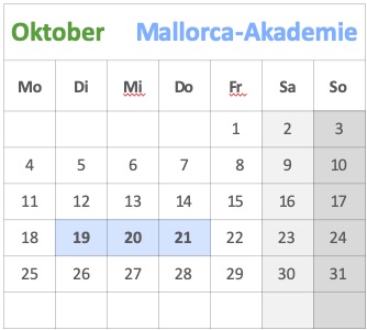 Kalender Mallorca2 Oktober21